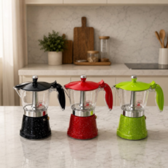 Greca Italiana Moka de 3 Tazas | Cafetera Espresso Tradicional de Aluminio