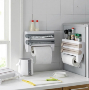 Organizador de Papel para Cocina 4 en 1 — Dispensador Multifunción