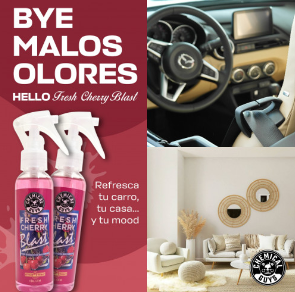 Chemical Guys Cherry Blast Air Freshener perfume premium vehicular aroma cereza fresca spray