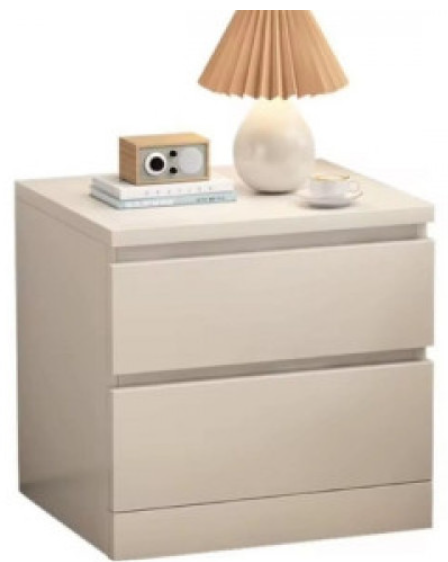 Mesa de noche moderna con cajones color crema