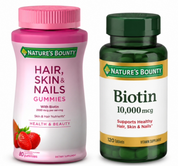 Bundle Nature's Bounty: Gomitas Hair, Skin & Nails 80 Gummies + Biotína 10,000 mcg 120 Tabletas