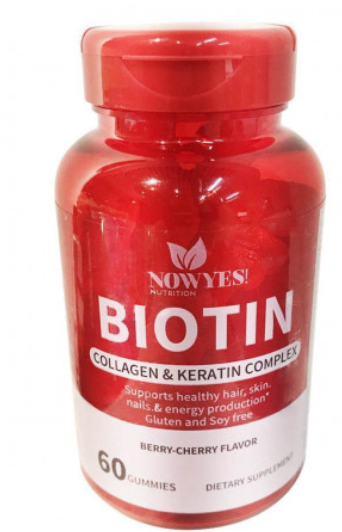 Biotina NOWYES! Collagen & Keratin Complex 60 Gummies Berry-Cherry