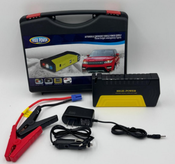 Jump Starter High-Power 12V con Power Bank pinzas de arranque y maletín rígido arrancador de batería automotriz