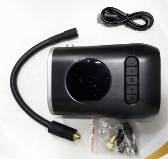 Compresor de aire portátil inalámbrico CZK-3668 recargable USB-C con pantalla digital y accesorios