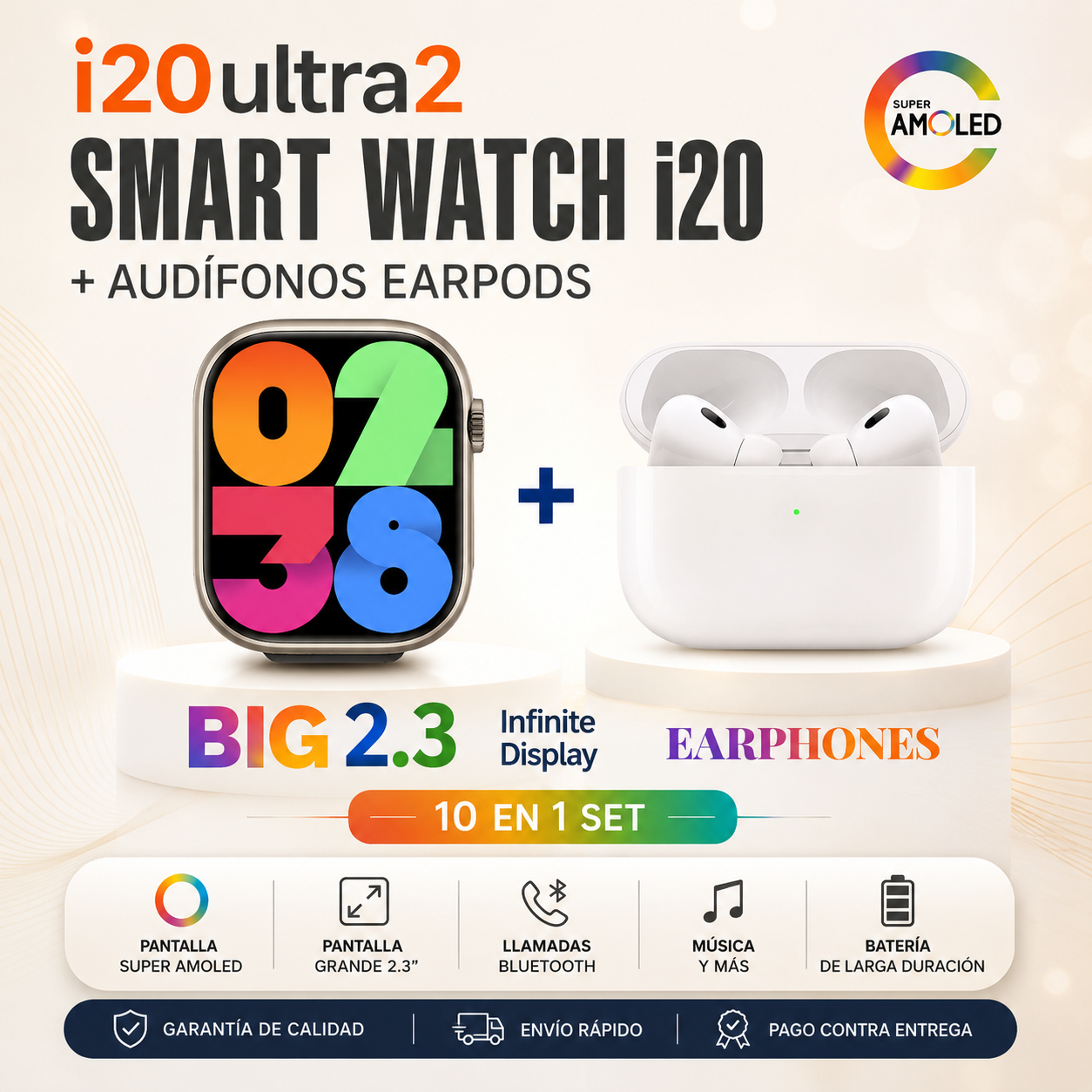 RELOJ BIG 2.3 I20 ULTRA 2 SMART WATCH NEGRO