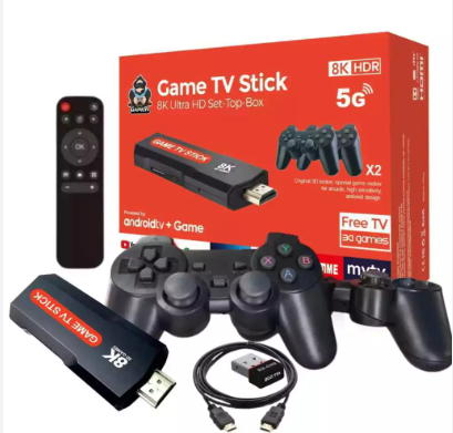 Consola Retro Game TV Stick 5G HDMI 8K | +10,000 Juegos Clásicos con 2 Controles Inalámbricos