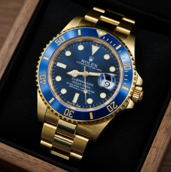 Reloj de Lujo Estilo Rolex Submariner Dorado y Azul | Elegancia y Rendimiento en un Solo Diseño