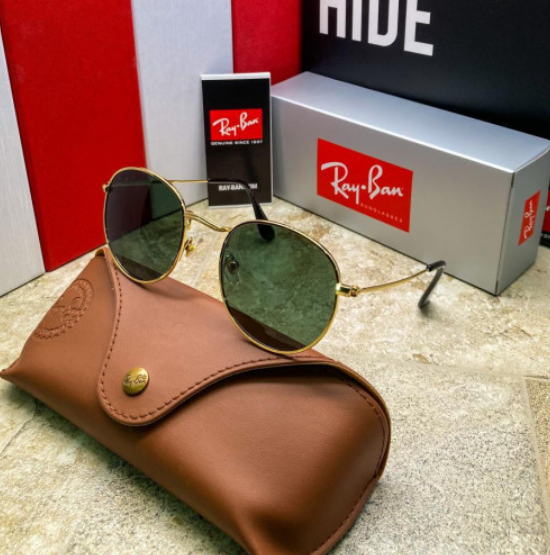 Gafas de Sol Estilo Round Negro con Estuche Premium