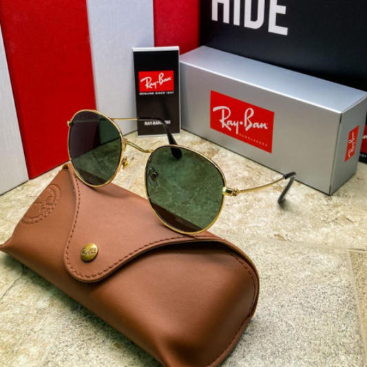 Gafas de Sol Estilo Round Negro con Estuche Premium