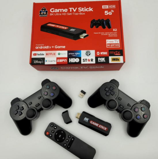 Consola Retro Game TV Stick 5G HDMI 8K | +10,000 Juegos Clásicos con 2 Controles Inalámbricos