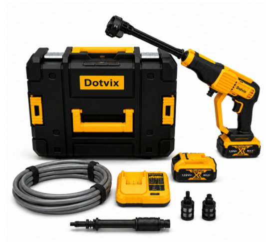 Hidrolavadora Inalámbrica AM-647 Dotvix 128VF | 2 Baterías Recargables, Maletín y Alta Presión