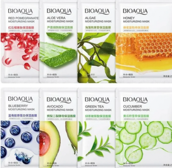 Mascarillas Faciales BIOAQUA | Pack Hidratación y Luminosidad