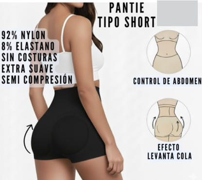 Pantie Tipo Short Levanta Cola – Fajón con Control de Abdomen