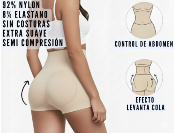 Pantie Tipo Short Levanta Cola – Fajón con Control de Abdomen