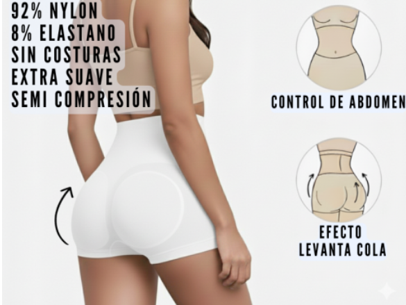 Pantie Tipo Short Levanta Cola – Fajón con Control de Abdomen