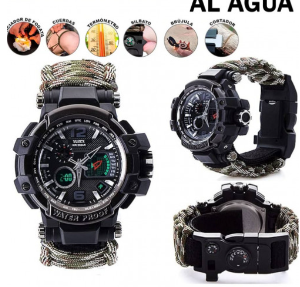 Reloj Táctico Resistente al Agua Multifuncional