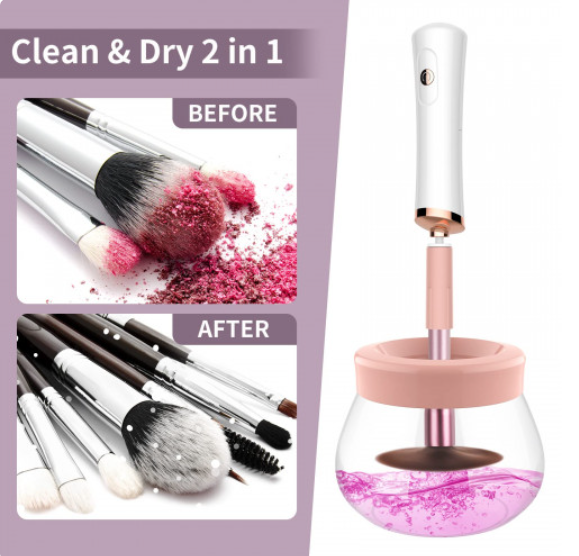 Limpiador Eléctrico de Brochas de Maquillaje - Clean & Dry 2 in 1