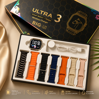 Reloj Smartwatch ULTRA 3 + 7 CORREAS