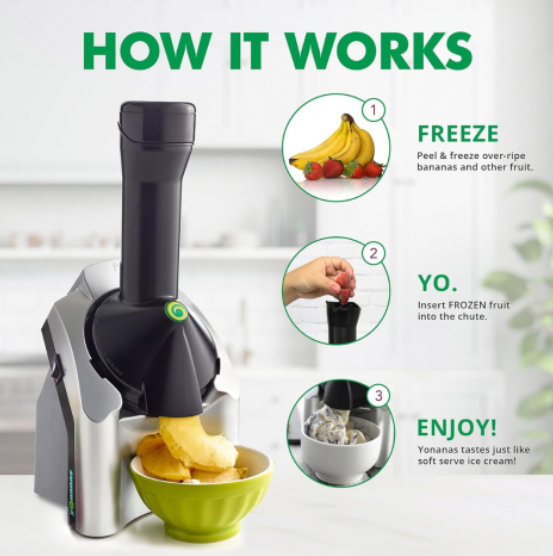 Maquina para hacer helado de fruta congelada tipo soft serve vegano saludable