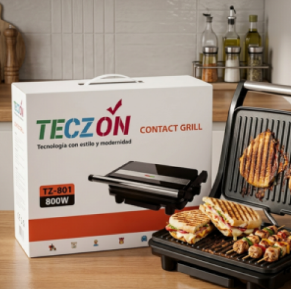 Contact Grill TECZON TZ-801 800W - Sandwichera Eléctrica Antiadherente