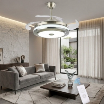 Lámpara Abanico Moderna LED – Dorado o Plateado