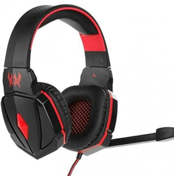 Headset Gamer G4000 Kotion Each negro con rojo, micrófono y iluminación LED