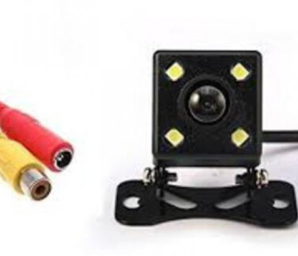 Cámara de retroceso para auto con 4 LED impermeable IP67 visión nocturna ángulo 170 grados