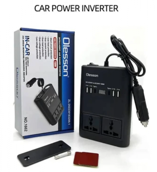 Inversor de corriente para auto Olesson 12V a 110V 150W con 4 USB Tipo C y enchufes 110V