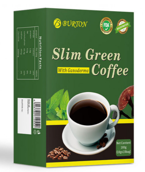 Burton Slim Green Coffee with Ganoderma bebida instantánea café verde 20 sobres