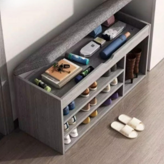 Zapatera Tipo Sofá 3-en-1 – Asiento, Almacén y Organizador