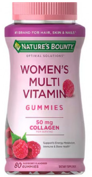 Gomitas Multivitamínicas Nature's Bounty Women's Multi Vitamin sabor Frambuesa - 80 Gummies