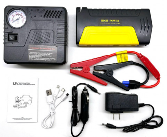 Kit todo en uno MD-10505 Jump Starter TM15 High-Power con compresor de aire manómetro power bank y linterna 12V