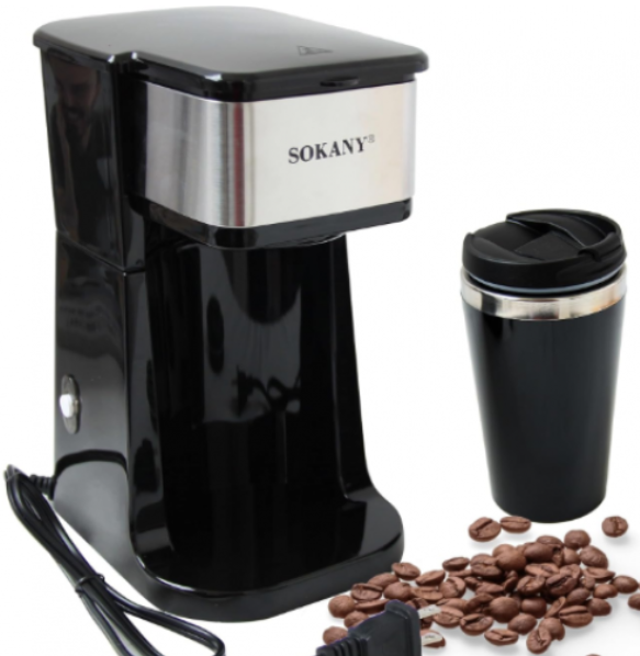 Cafetera portátil Sokany SK-1123 con vaso térmico negro incluido
