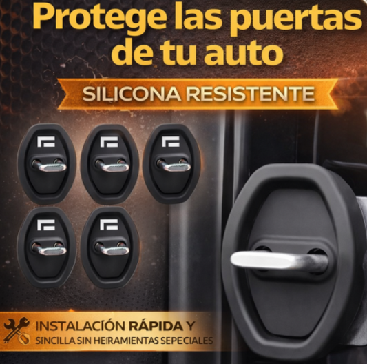 Pack 4 cubiertas protectoras de silicona para cerradura de puerta de auto instalación sin herramientas